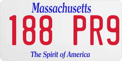 MA license plate 188PR9