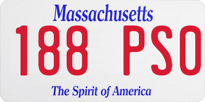 MA license plate 188PS0