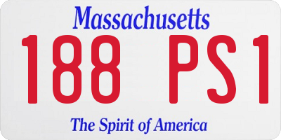 MA license plate 188PS1