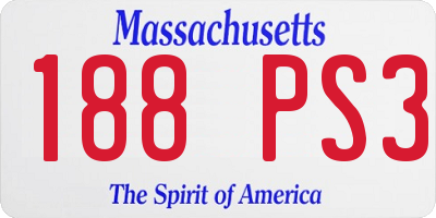 MA license plate 188PS3