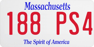MA license plate 188PS4