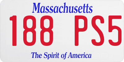 MA license plate 188PS5