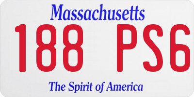 MA license plate 188PS6