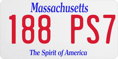 MA license plate 188PS7