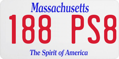MA license plate 188PS8