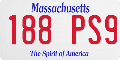 MA license plate 188PS9