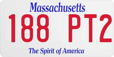 MA license plate 188PT2