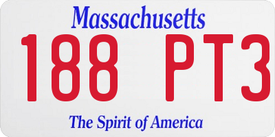 MA license plate 188PT3