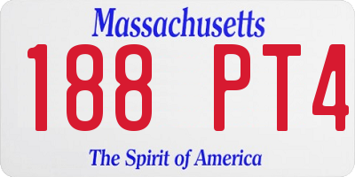 MA license plate 188PT4