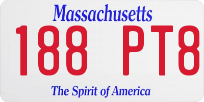 MA license plate 188PT8