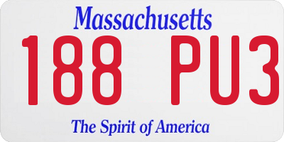MA license plate 188PU3