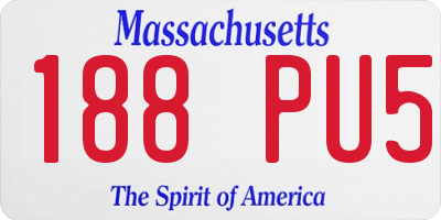 MA license plate 188PU5