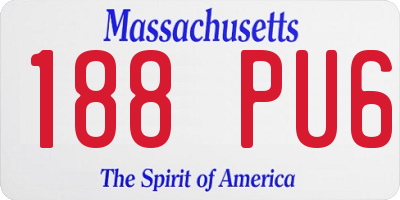MA license plate 188PU6