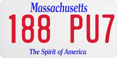 MA license plate 188PU7