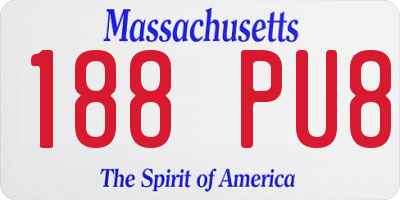 MA license plate 188PU8