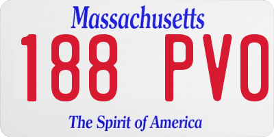 MA license plate 188PV0