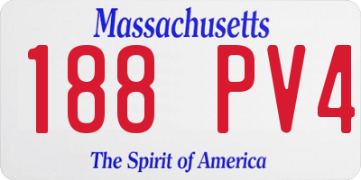 MA license plate 188PV4