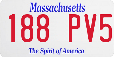 MA license plate 188PV5