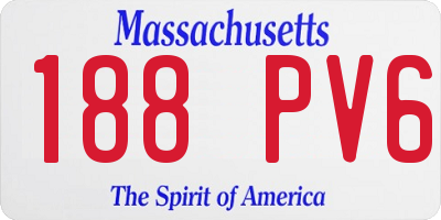 MA license plate 188PV6