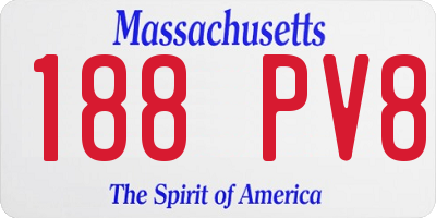 MA license plate 188PV8