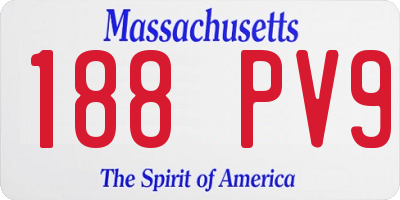 MA license plate 188PV9