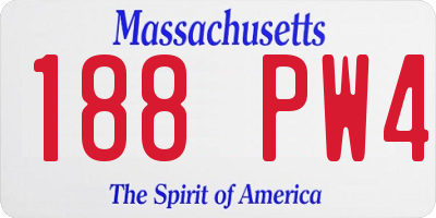 MA license plate 188PW4