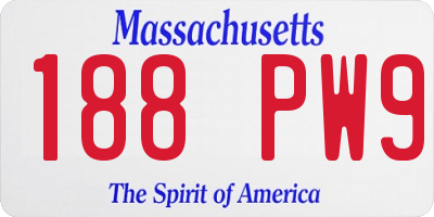 MA license plate 188PW9