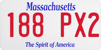 MA license plate 188PX2
