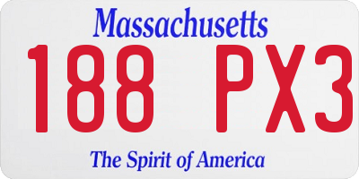 MA license plate 188PX3