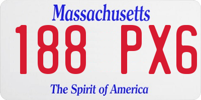 MA license plate 188PX6