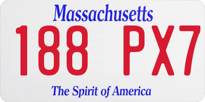 MA license plate 188PX7