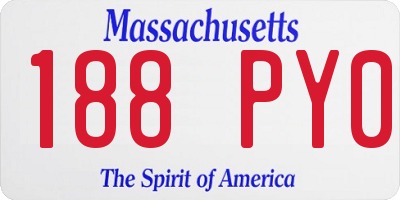 MA license plate 188PY0