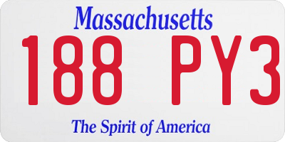 MA license plate 188PY3