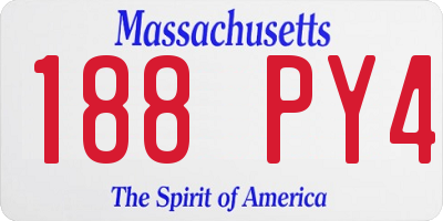 MA license plate 188PY4