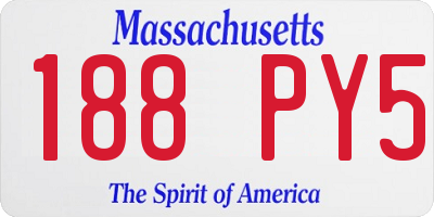 MA license plate 188PY5