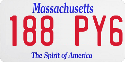 MA license plate 188PY6