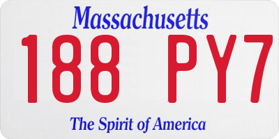MA license plate 188PY7