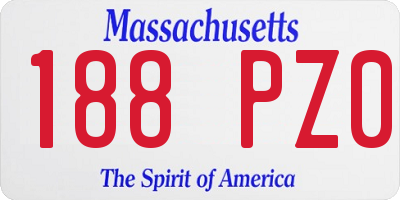 MA license plate 188PZ0