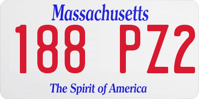 MA license plate 188PZ2