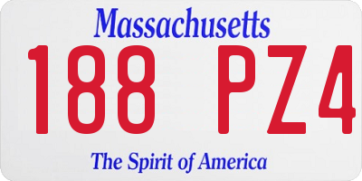 MA license plate 188PZ4