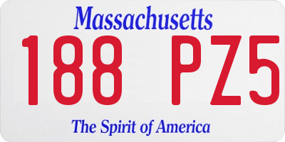 MA license plate 188PZ5