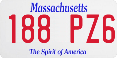 MA license plate 188PZ6