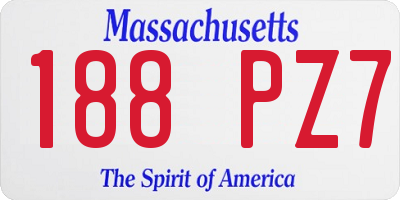 MA license plate 188PZ7