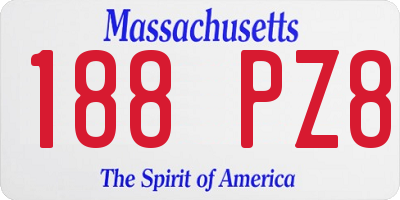 MA license plate 188PZ8