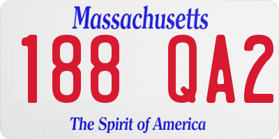 MA license plate 188QA2