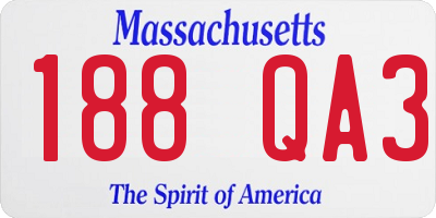 MA license plate 188QA3
