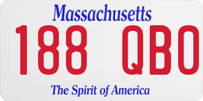 MA license plate 188QB0