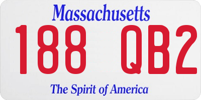 MA license plate 188QB2