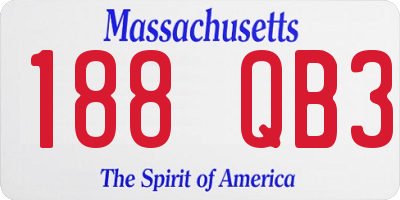 MA license plate 188QB3