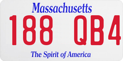 MA license plate 188QB4